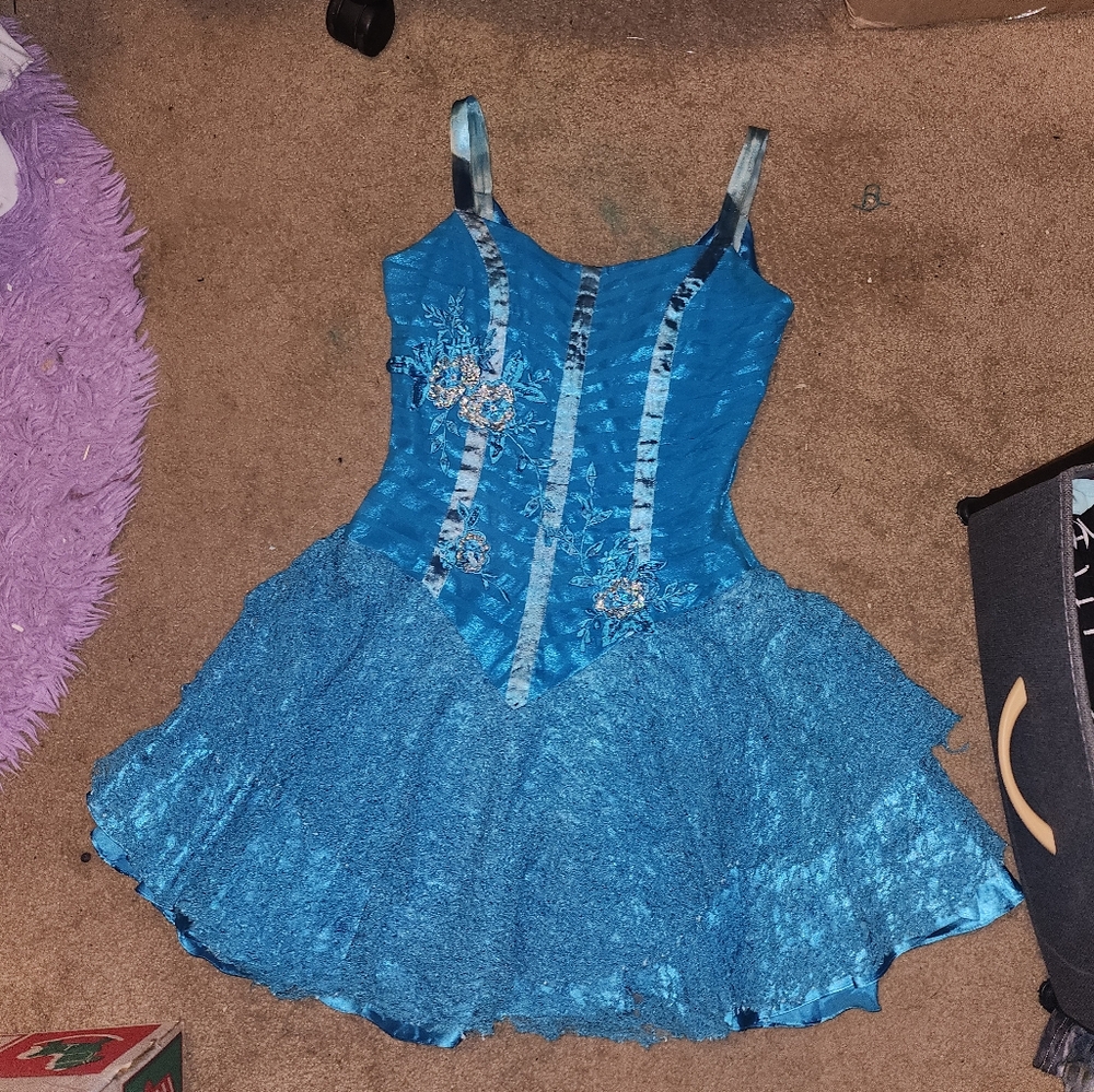 90s SILK BLUE FAIRY VIBES LACE DRESS